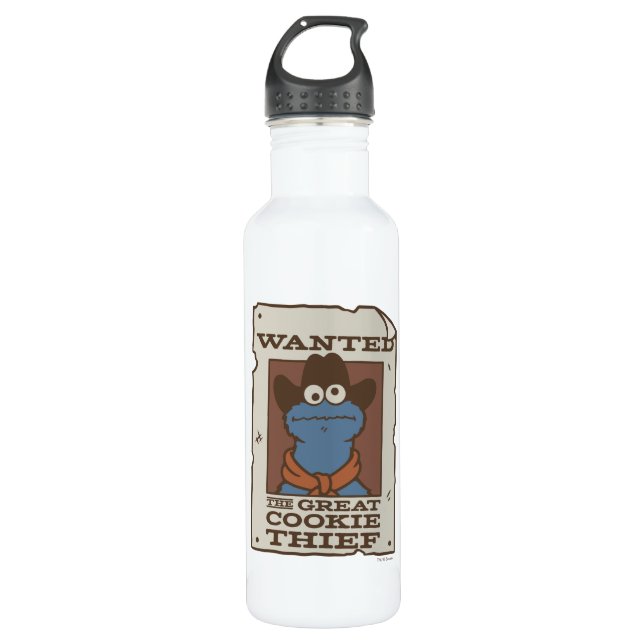 Cookie Monster | Wanted Poster 710 Ml Water Bottle (Front)