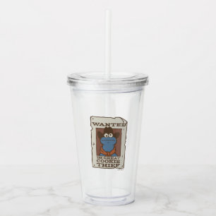 Cookie Monster Wanted Poster Acrylic Tumbler