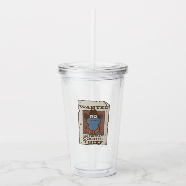 Cookie Monster | Wanted Poster Acrylic Tumbler (Front)