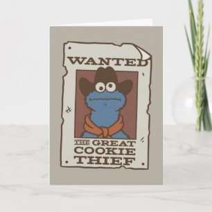 Cookie Monster Wanted Poster Card