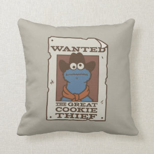 Cookie Monster   Wanted Poster Cushion