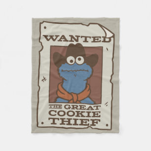 Cookie Monster Wanted Poster Fleece Blanket