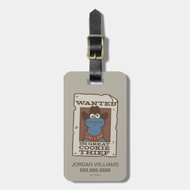 Cookie Monster | Wanted Poster Luggage Tag (Front Vertical)