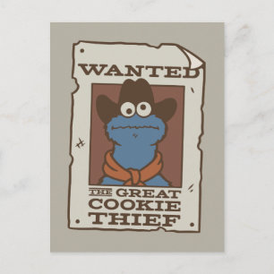 Cookie Monster Wanted Poster Postcard