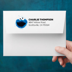 Cookie Monster   Watercolor Trend Envelope