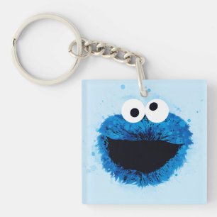 Cookie Monster Watercolor Trend Key Ring
