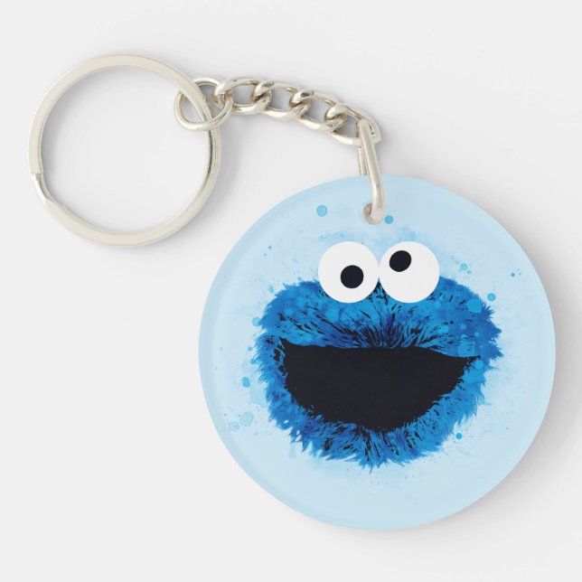 Cookie Monster | Watercolor Trend Key Ring (Front)