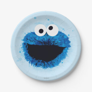 Cookie Monster   Watercolor Trend Paper Plate
