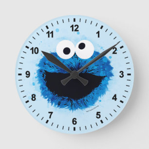 Cookie Monster Watercolor Trend Round Clock