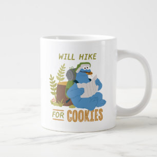 Cookie Monster Will Hike For Cookies Large Coffee Mug