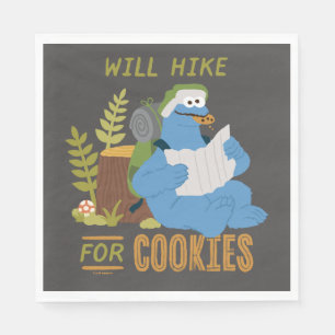 Cookie Monster   Will Hike For Cookies Napkin