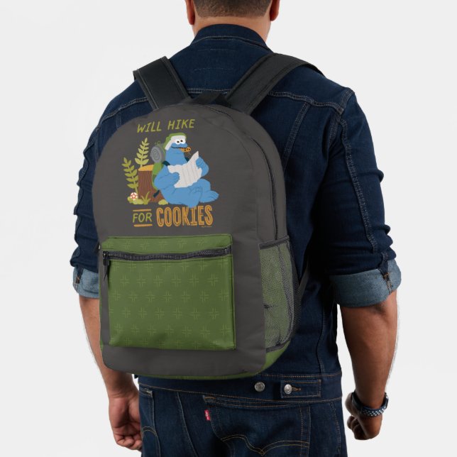 Cookie Monster | Will Hike For Cookies Printed Backpack (Insitu (Model))
