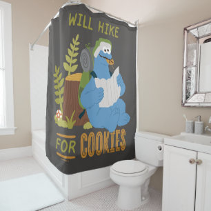 Cookie Monster Will Hike For Cookies Shower Curtain