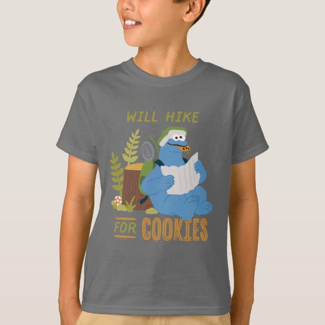 Cookie Monster | Will Hike For Cookies T-Shirt (Front)