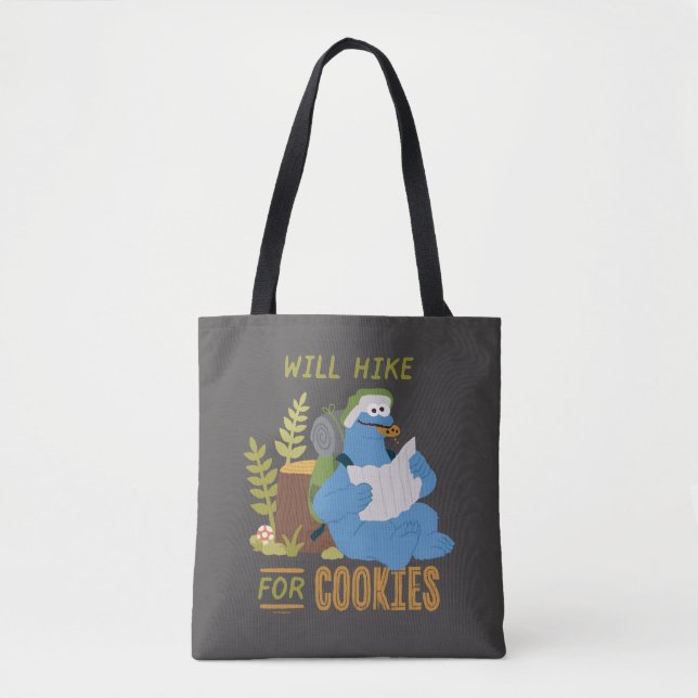 Cookie Monster | Will Hike For Cookies Tote Bag (Front)