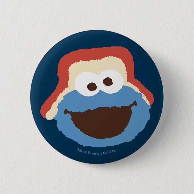 Cookie Monster Woodland Face 6 Cm Round Badge (Front)
