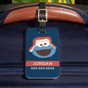 Cookie Monster Woodland Face Add Your Info Luggage Tag