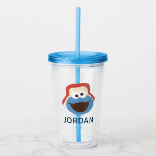 Cookie Monster Woodland Face   Add Your Name Acrylic Tumbler