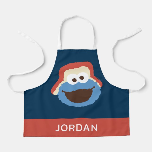 Cookie Monster Woodland Face | Add Your Name Apron (Front)
