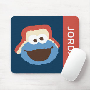 Cookie Monster Woodland Face   Add Your Name Mouse Mat