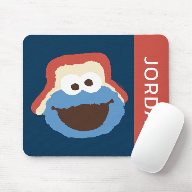 Cookie Monster Woodland Face | Add Your Name Mouse Mat (With Mouse)