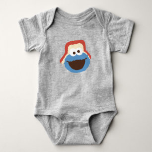 Cookie Monster Woodland Face Baby Bodysuit