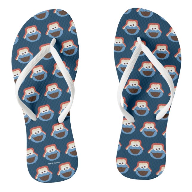 Cookie Monster Woodland Face Flip Flops (Footbed)