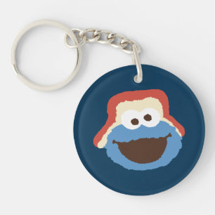 Cookie Monster Woodland Face Key Ring