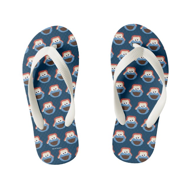 Cookie Monster Woodland Face Kid's Flip Flops (Footbed)