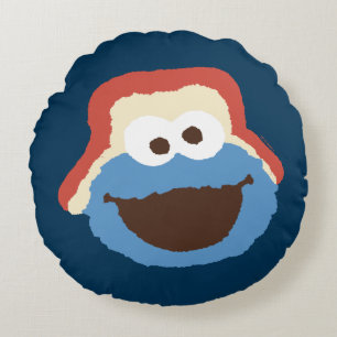 Cookie Monster Woodland Face Round Cushion
