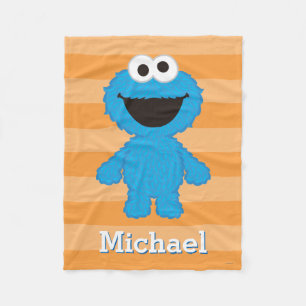 Cookie Monster Wool Style Add Your Name Fleece Blanket