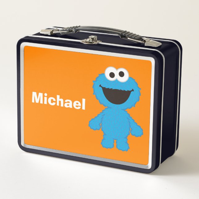 Cookie Monster Wool Style | Add Your Name Metal Lunch Box (Front)