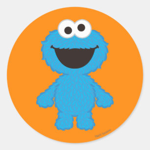 Cookie Monster Wool Style Classic Round Sticker