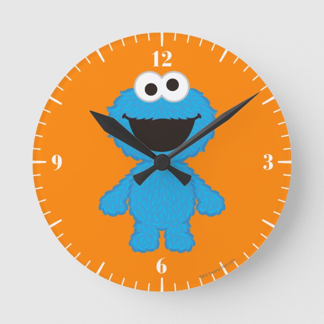 Cookie Monster Wool Style Round Clock (Front)