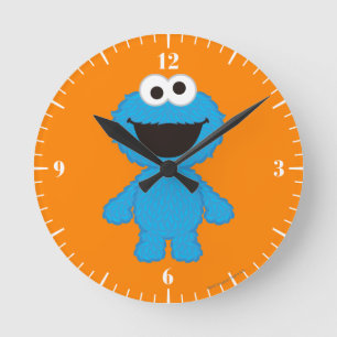 Cookie Monster Wool Style Round Clock