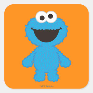 Cookie Monster Wool Style Square Sticker