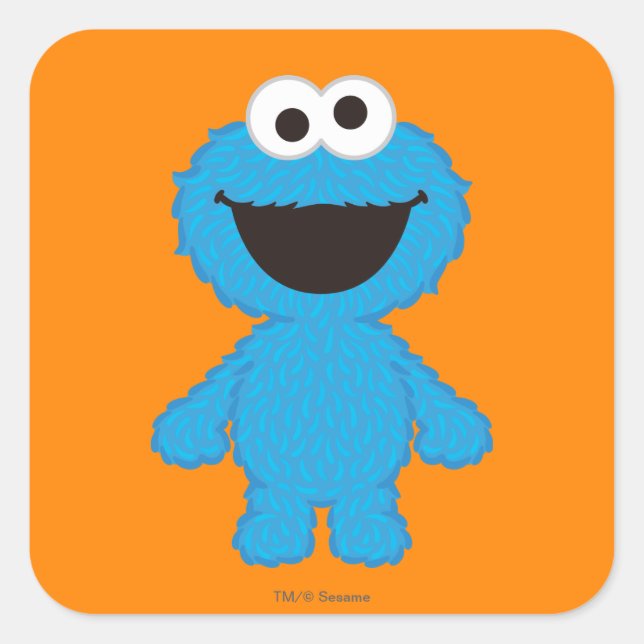 Cookie Monster Wool Style Square Sticker (Front)