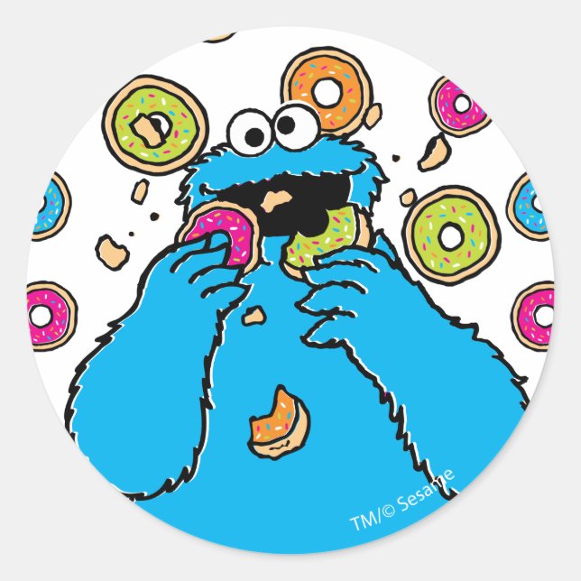 Cookie MonsterDonut Destroyer Classic Round Sticker (Front)