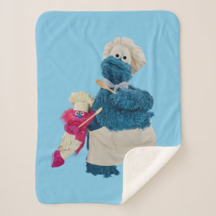 Cookie Monster's Food Truck Partners Sherpa Blanket