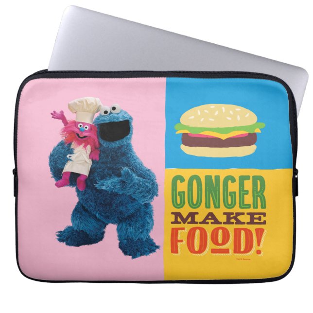 Cookie Monster's Foodie Truck | Gonger Make Food Laptop Sleeve (Front)