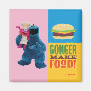 Cookie Monster's Foodie Truck Gonger Make Food Magnet
