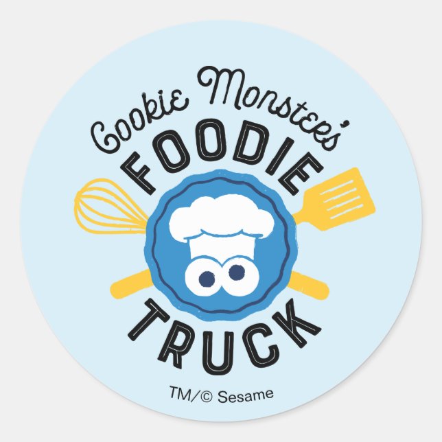 Cookie Monster's Foodie Truck Logo Classic Round Sticker (Front)