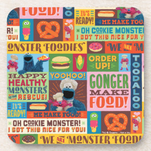 Cookie Monster's Foodie Truck Pattern Coaster