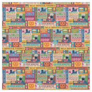 Cookie Monster's Foodie Truck Pattern Fabric