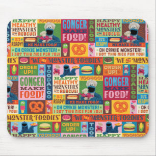 Cookie Monster's Foodie Truck Pattern Mouse Mat
