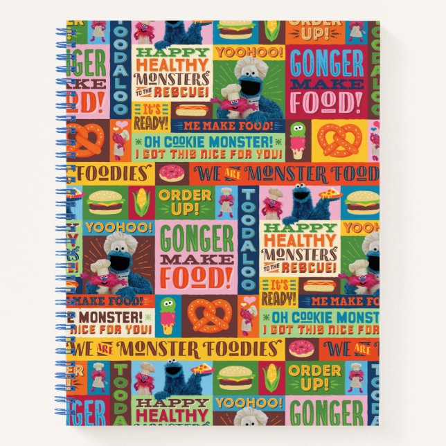 Cookie Monster's Foodie Truck Pattern Notebook (Front)