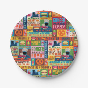 Cookie Monster's Foodie Truck Pattern Paper Plate