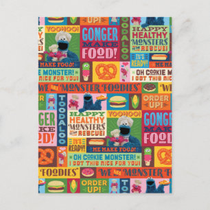 Cookie Monster's Foodie Truck Pattern Postcard