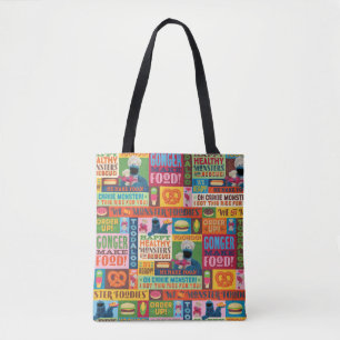 Cookie Monster's Foodie Truck Pattern Tote Bag