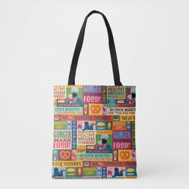 Cookie Monster's Foodie Truck Pattern Tote Bag (Front)